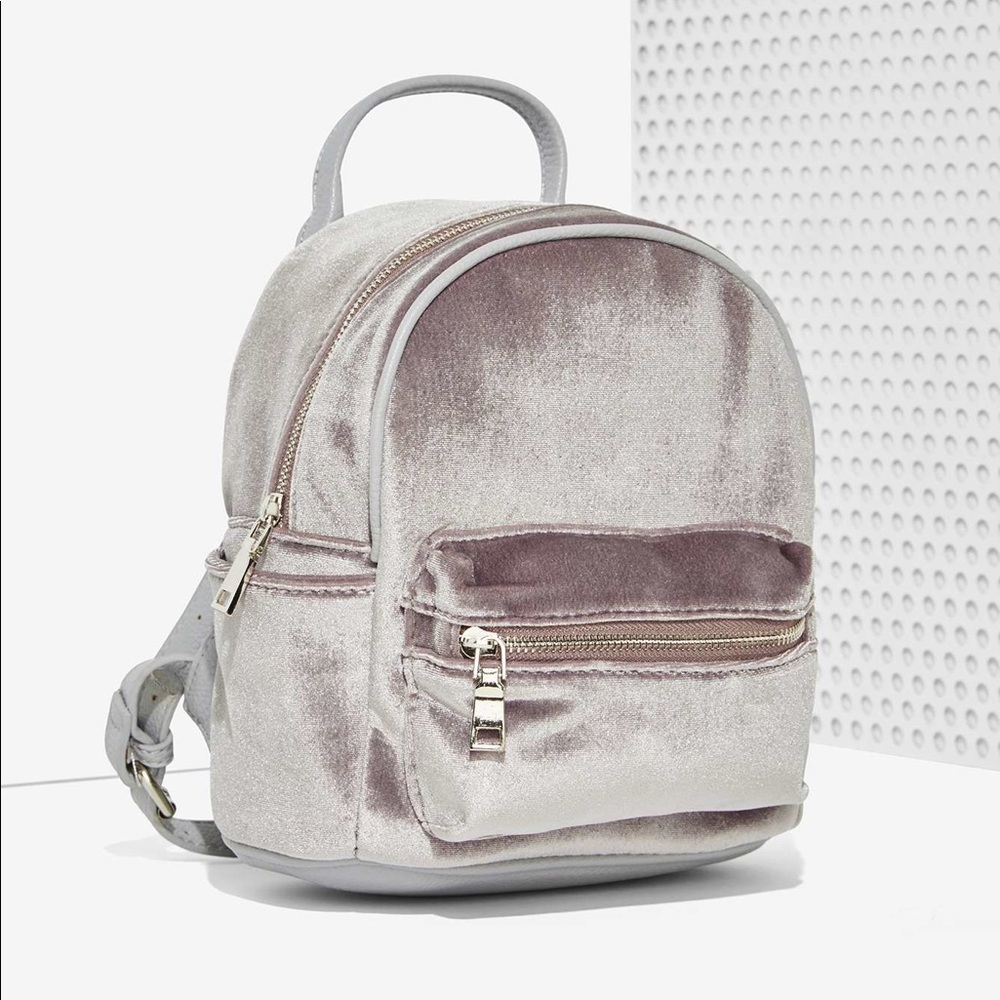 Nasty Gal Iridescent Velvet Mini Backpack